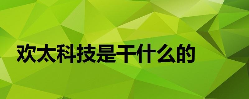 欢太科技是干什么的